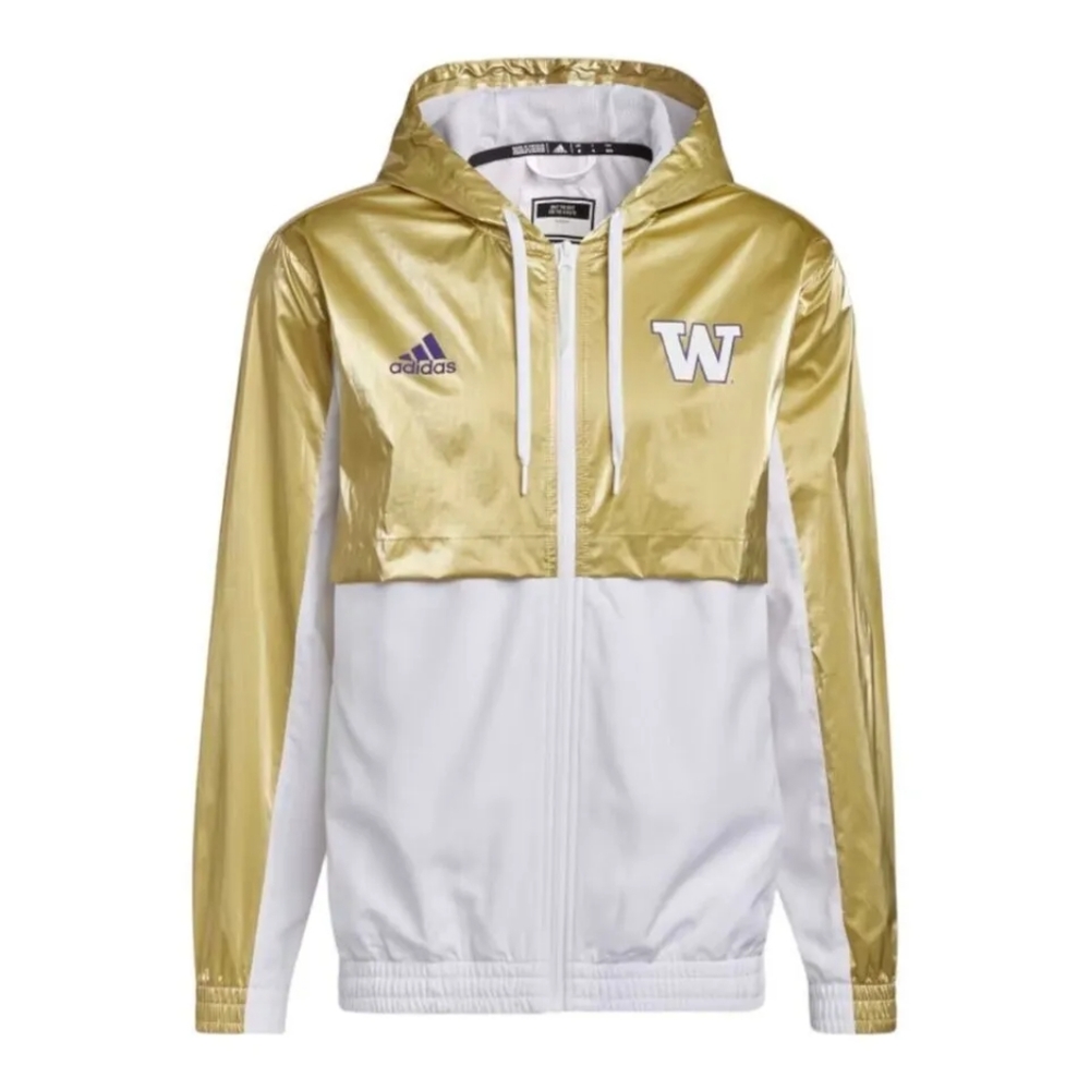adidas Mens FOOTBALL STRATEGY WASHINGTON HUSKIES Jacket  (HC0691) NWT